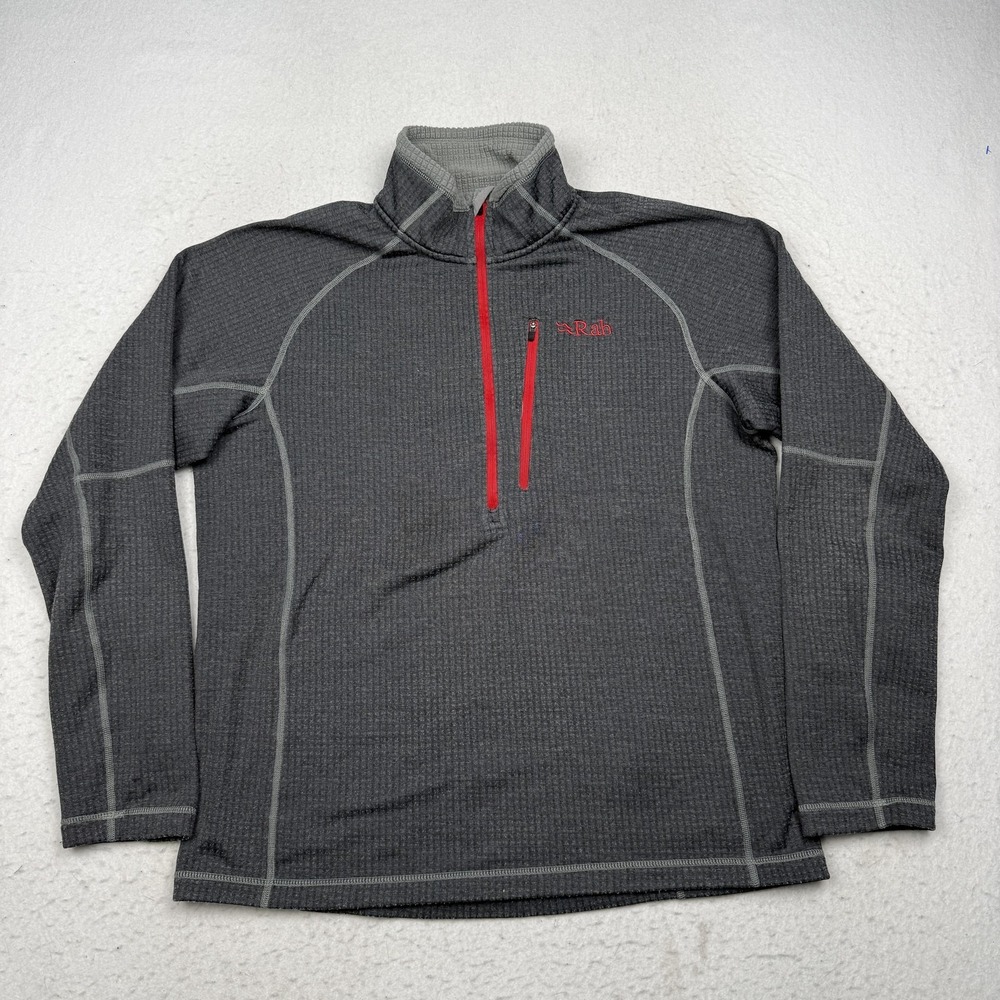 Rab Pullover Mens Large Gray Nucleus Pull-on 1/4 Zip Long Sleeve Hiking Top